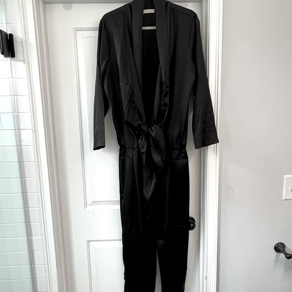 Satin black jumpsuit